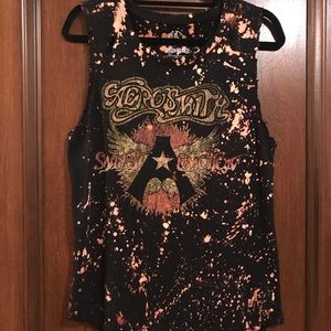 Distressed Aerosmith graphic tank